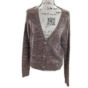Daytrip Womens Size XS Cardigan Sweater Brown Knit Long Sleeve Button Front
